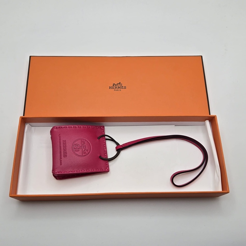 Hermes Sac Orange Bag Charm Pink Rose Mexico